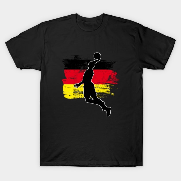 Basketball Dunking Germany Flag Funny T-Shirt by bigD